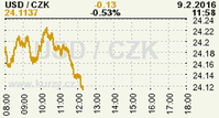 Online graf kurzu CZK / USD