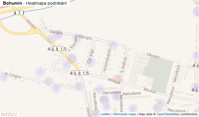 Mapa Bohumín - Firmy v obci.