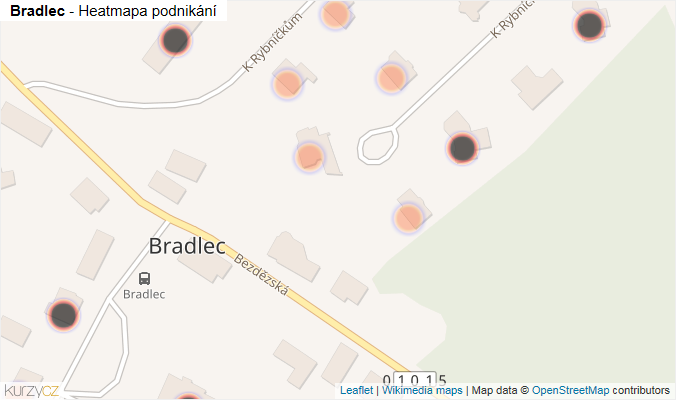 Mapa Bradlec - Firmy v obci.