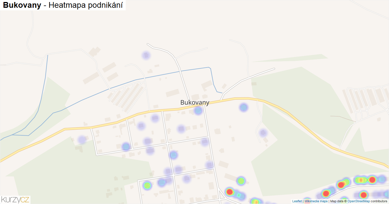 Bukovany - mapa podnikání
