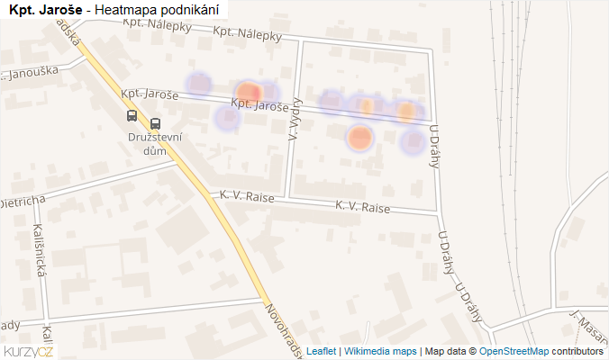 Mapa Kpt. Jaroše - Firmy v ulici.