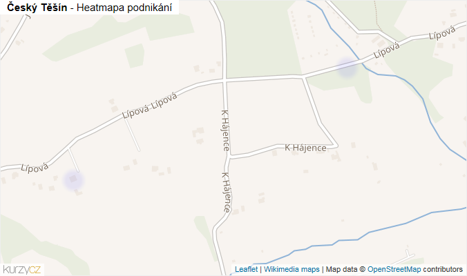 Mapa Český Těšín - Firmy v obci.
