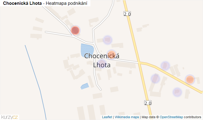 Mapa Chocenická Lhota - Firmy v části obce.