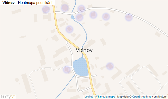 Mapa Vlčnov - Firmy v části obce.