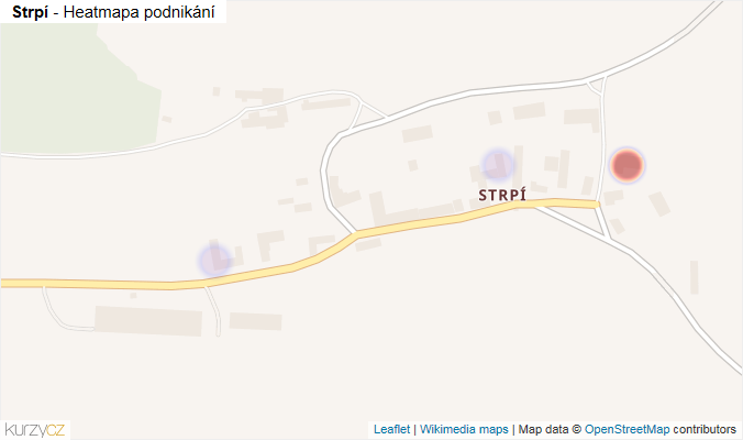 Mapa Strpí - Firmy v části obce.