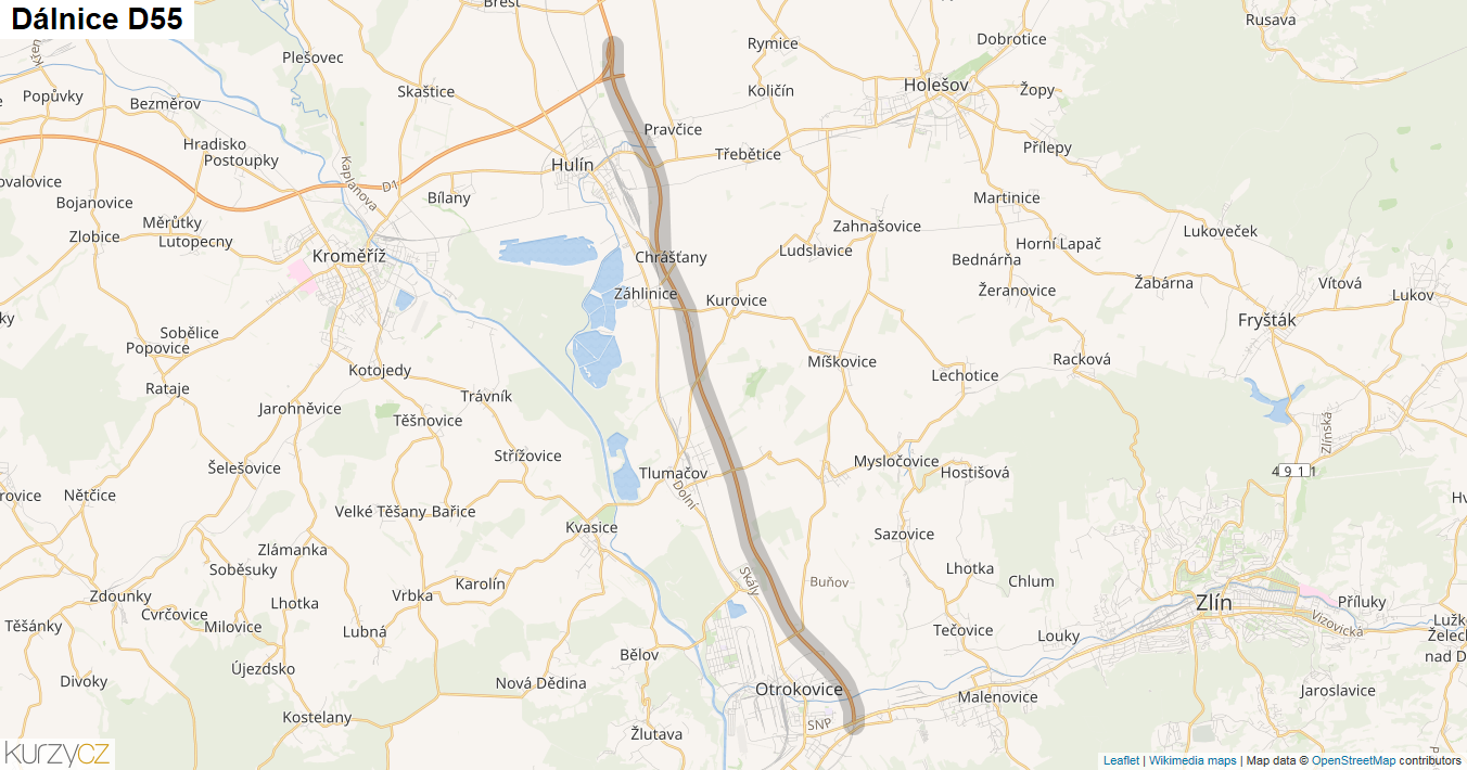 Dálnice D55 aktuálně - doprava online, kolony | Kurzy.cz
