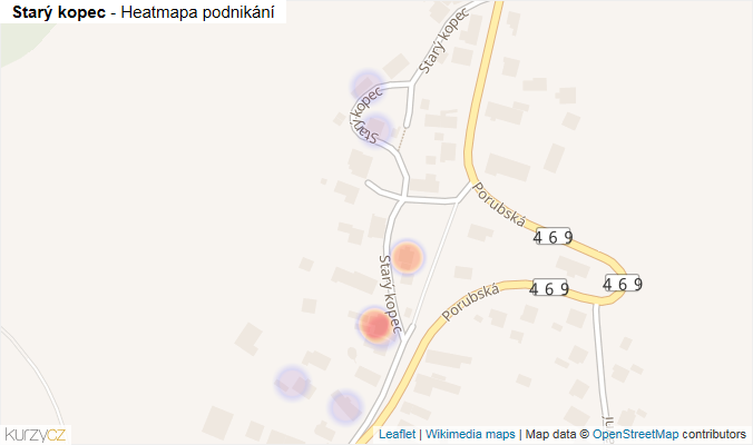 Mapa Starý kopec - Firmy v ulici.
