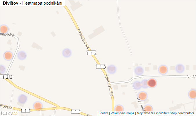 Mapa Divišov - Firmy v obci.