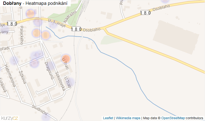 Mapa Dobřany - Firmy v obci.
