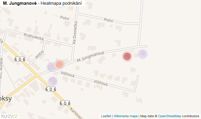 Mapa M. Jungmanové - Firmy v ulici.