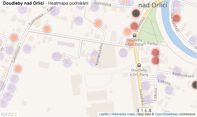 Mapa Doudleby nad Orlicí - Firmy v obci.