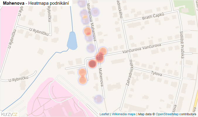 Mapa Mahenova - Firmy v ulici.