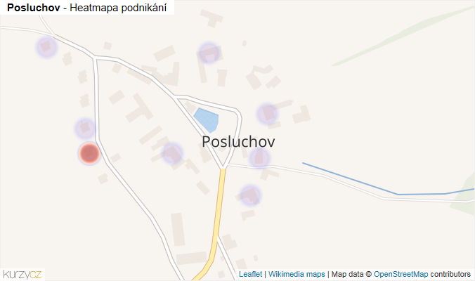 Mapa Posluchov - Firmy v části obce.