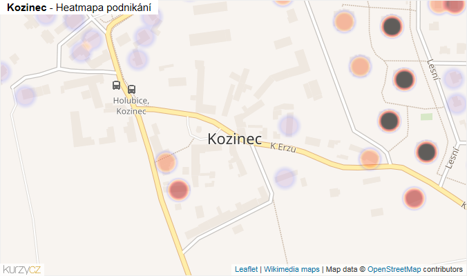Mapa Kozinec - Firmy v části obce.