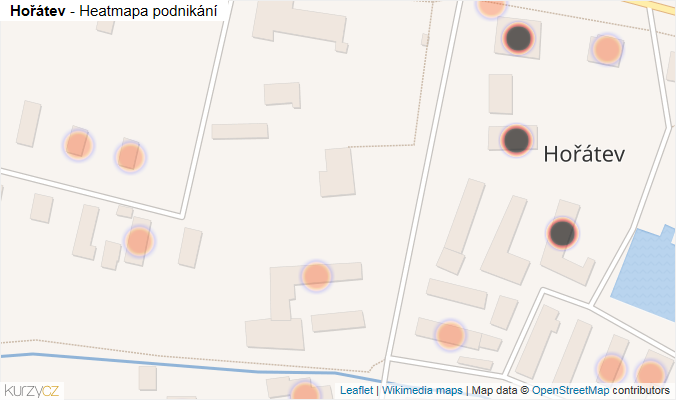 Mapa Hořátev - Firmy v obci.