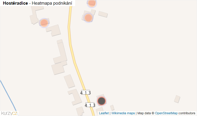 Mapa Hostěradice - Firmy v obci.