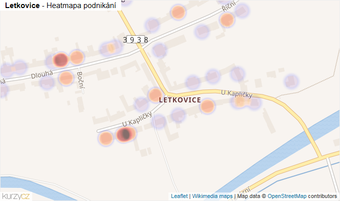 Mapa Letkovice - Firmy v části obce.