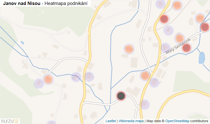 Mapa Janov nad Nisou - Firmy v obci.