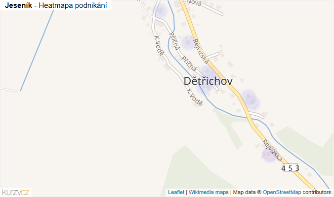 Mapa Jeseník - Firmy v obci.
