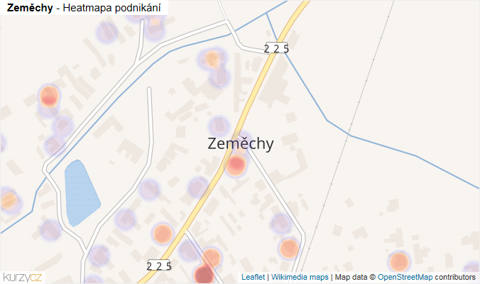 Mapa Zeměchy - Firmy v části obce.