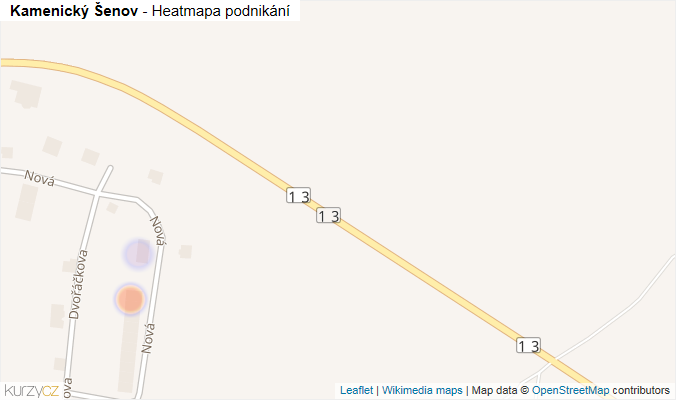 Mapa Kamenický Šenov - Firmy v obci.
