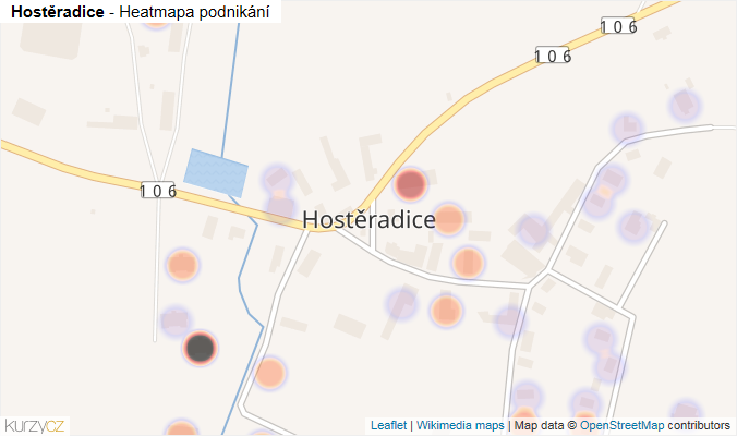 Mapa Hostěradice - Firmy v části obce.