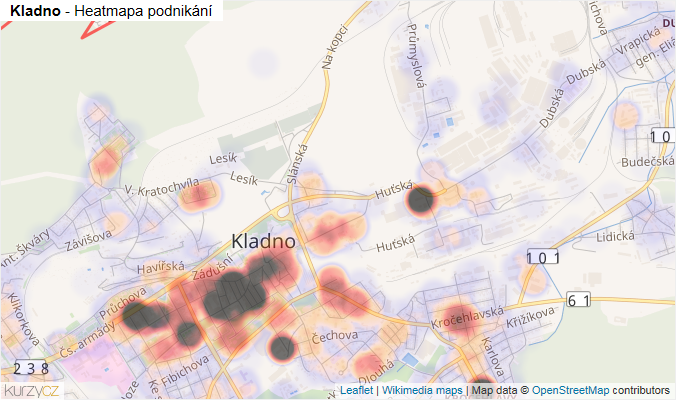 Mapa Kladno - Firmy v obci.