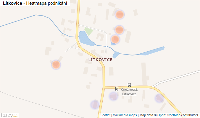 Mapa Lítkovice - Firmy v části obce.