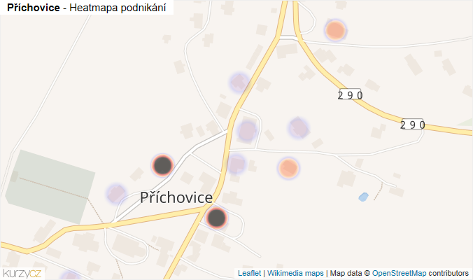 Mapa Příchovice - Firmy v části obce.