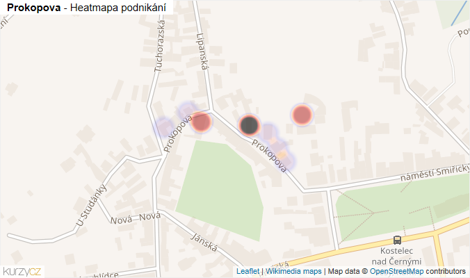 Mapa Prokopova - Firmy v ulici.