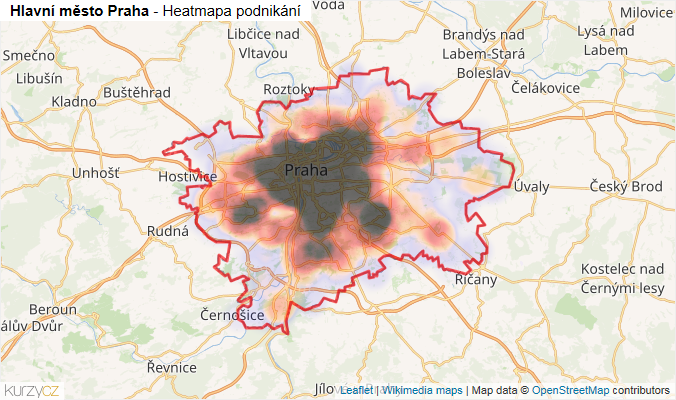 Mapa Hlavní město Praha - Firmy v kraji.