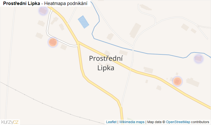 Mapa Prostřední Lipka - Firmy v části obce.
