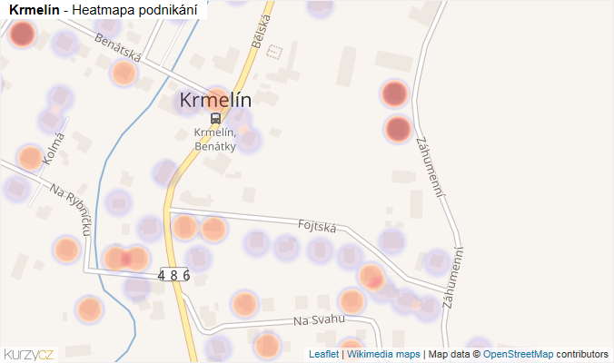 Mapa Krmelín - Firmy v obci.