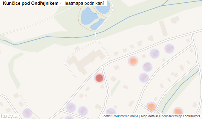 Mapa Kunčice pod Ondřejníkem - Firmy v obci.