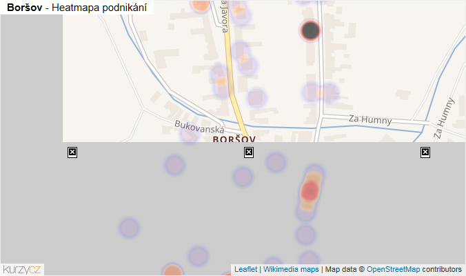Mapa Boršov - Firmy v části obce.
