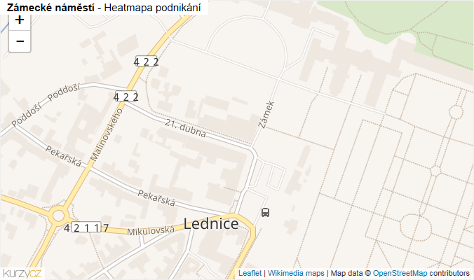 Mapa Zámecké náměstí - Firmy v ulici.