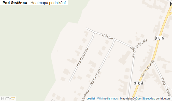 Mapa Pod Strážnou - Firmy v ulici.