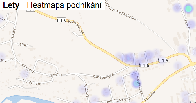 Lety - mapa podnikání