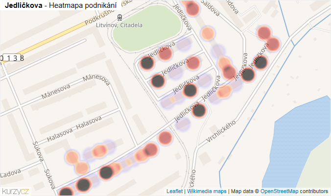 Mapa Jedličkova - Firmy v ulici.