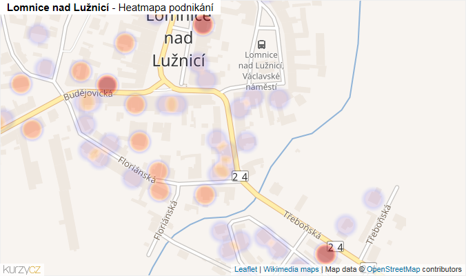 Mapa Lomnice nad Lužnicí - Firmy v obci.