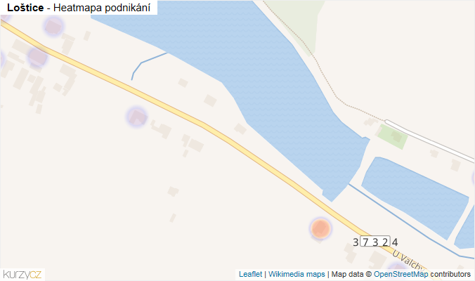 Mapa Loštice - Firmy v obci.
