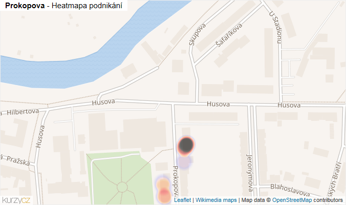 Mapa Prokopova - Firmy v ulici.