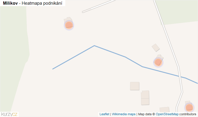 Mapa Milíkov - Firmy v obci.