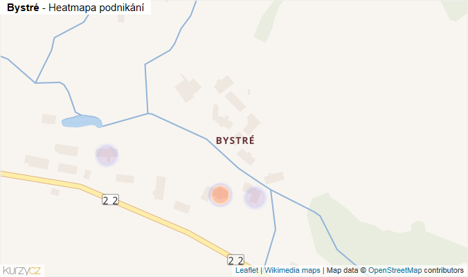 Mapa Bystré - Firmy v části obce.
