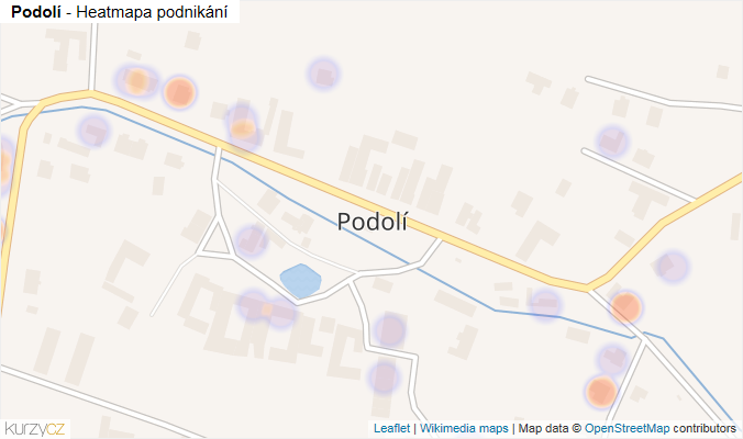 Mapa Podolí - Firmy v části obce.