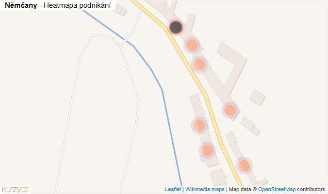 Mapa Němčany - Firmy v obci.