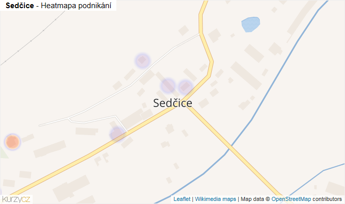 Mapa Sedčice - Firmy v části obce.