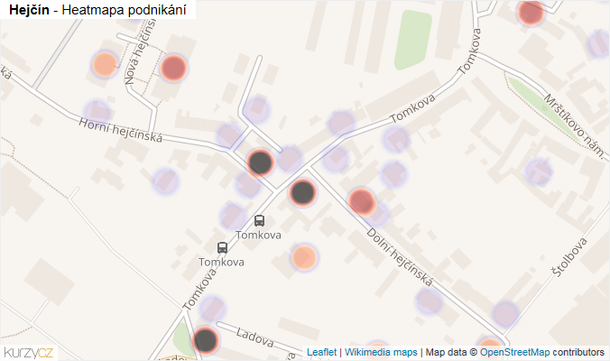 Mapa Hejčín - Firmy v části obce.