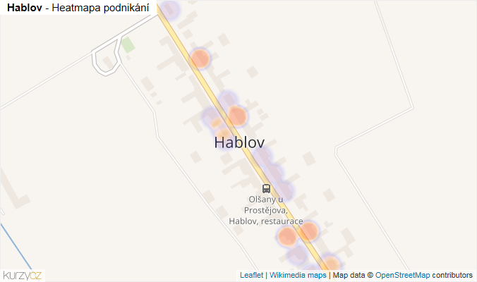 Mapa Hablov - Firmy v části obce.