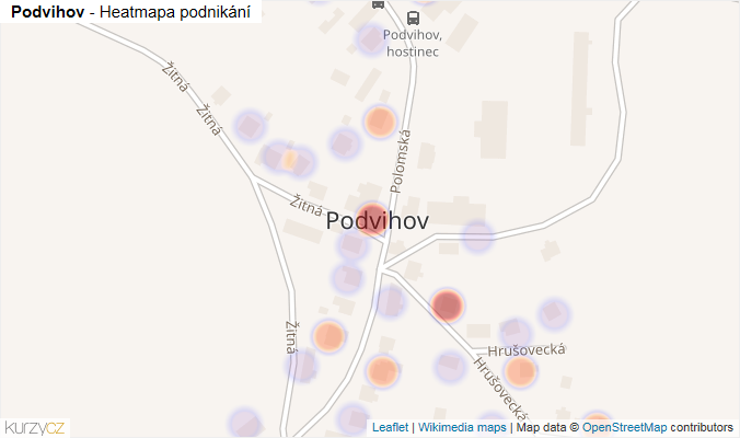 Mapa Podvihov - Firmy v části obce.